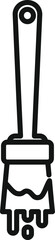 Poster - Simple icon of a paint brush dripping with black paint, ideal for design projects related to painting, creativity, and home improvement