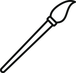 Poster - Simple thin line icon of an art brush for painting and drawing