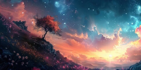 Blooming Hope. Inspirational backgrounds concept