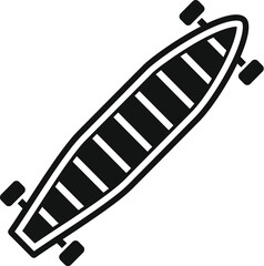 Poster - Simple longboard icon representing skateboarding and urban sports