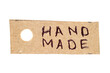 © Сергей Васильченко - Cardboard label with hand-made inscription Hand made. The label is isolated on a white background.