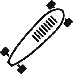 Sticker - Simple icon of a longboard deck showing its wheels and grip tape