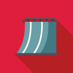 Canvas Print - Bobsleigh start gate winter sport icon in flat style with long shadow on red background