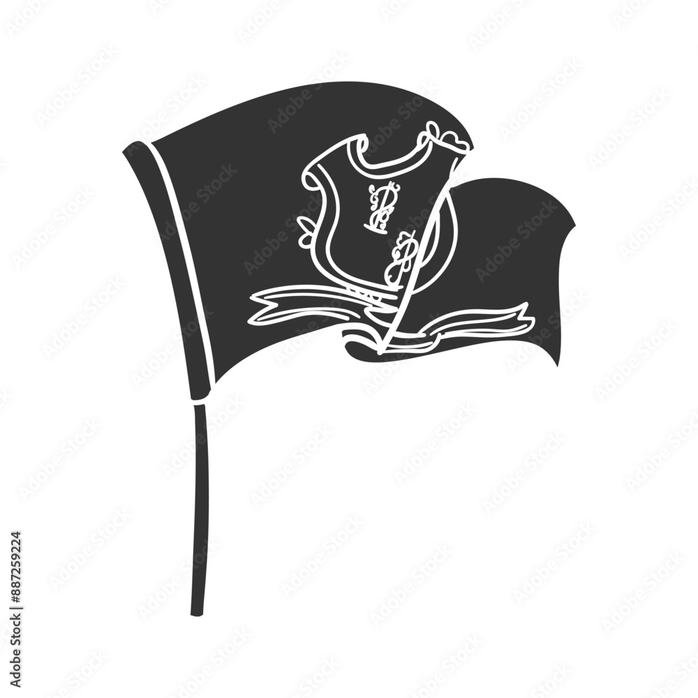 Connecticut Icon Silhouette Illustration. State Flag Vector Graphic ...