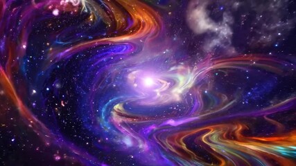 Aufkleber - A vibrant, colorful nebula swirls in space, its bright colors contrasting with the dark background of stars.