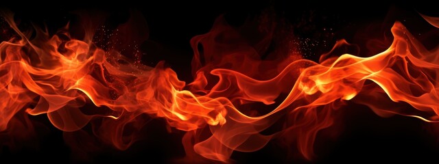 Wall Mural - Fiery flames and smoke