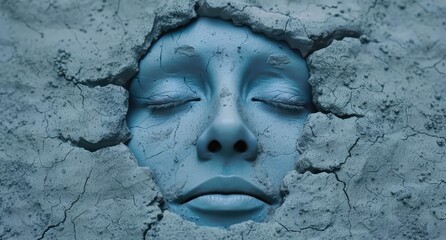 Canvas Print - Icy face with closed eyes