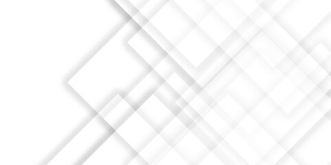 Grey abstract background Diamond shape white abstract background. Modern and technology concept background, Abstract geometric smooth square shape 3d architecture pattern design. white paper texture.