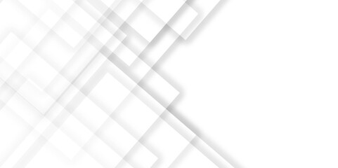 Grey abstract background Diamond shape white abstract background. Modern and technology concept background, Abstract geometric smooth square shape 3d architecture pattern design. white paper texture.