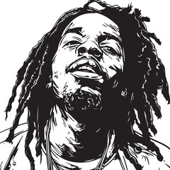 Canvas Print - vector of dreadlocked man