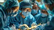 © Александр Лобач - A group of doctors perform a surgical procedure in a state-of-the-art operating room. Surgery in a hospital