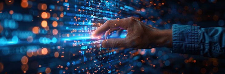 Hand Interacting with Digital Data Stream