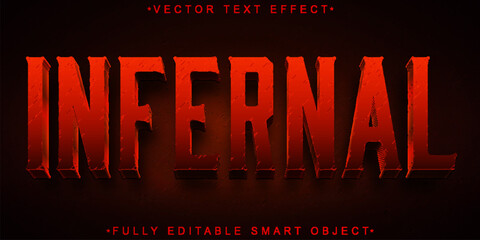 Sticker - Red Horror Hell Infernal Vector Fully Editable Smart Object Text Effect