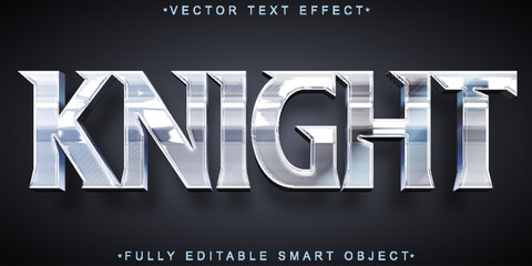 Sticker - Silver Knight Vector Fully Editable Smart Object Text Effect