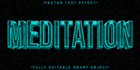 Wall Mural - Blue Meditation Vector Fully Editable Smart Object Text Effect