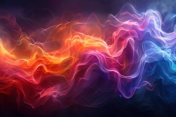 Wall Mural - A colorful, wavy line of fire with orange, red, blue, and purple colors