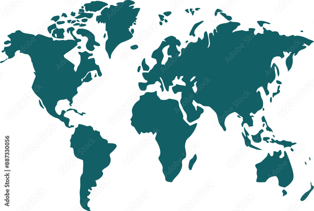 World Map Vector Art. Generative AI Stock Vector | Adobe Stock