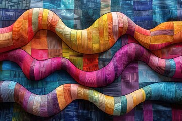 Wall Mural - A colorful, multi-colored, multi-layered, multi-colored, multi-colored