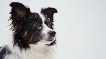 Poster - Single purebred dog on white background