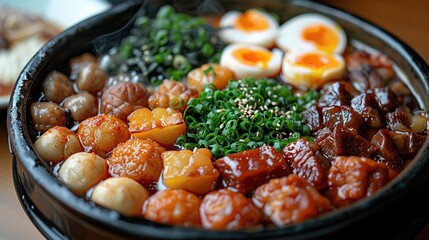 Poster - Delicious Japanese Stew with Meat, Eggs, and Vegetables