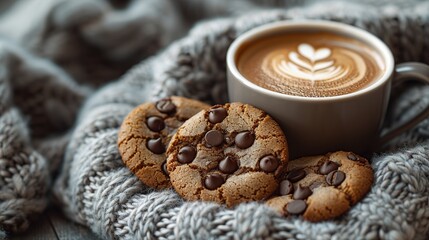 Sticker - Cozy Coffee and Chocolate Chip Cookies