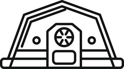 Poster - Hangar building with ventilation for storing agricultural inventory and harvests icon outline