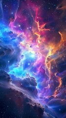 Wall Mural - Fantastic supernova Colorful space galaxy cloud nebula scenery background.