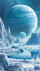 Wall Mural - In Uranus, Ice planet, ice.