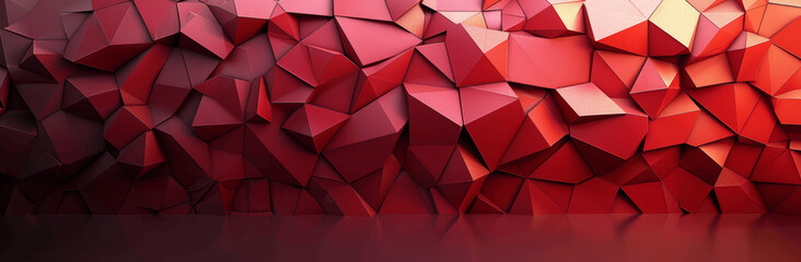 Wall Mural - Elegant Red Abstract Geometric Background with Sharp Angles and Shadows for Social Media Post Design Vector Illustration