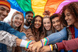 © btiger - LGBTQ Community Celebrating Diversity and Unity with Rainbow Flag