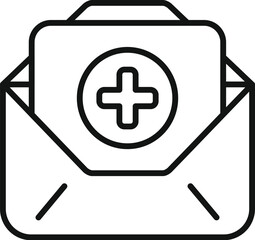 Poster - Icon of an online medical report being sent, representing the concept of telemedicine