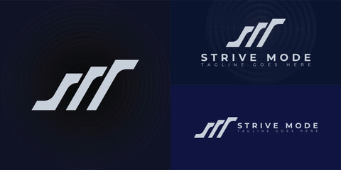 Wall Mural - abstract initial letter sm or ms logo in silver-white color isolated on multiple background colors. 