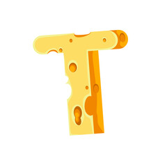 Canvas Print - Cheese Letter T 3D Effect