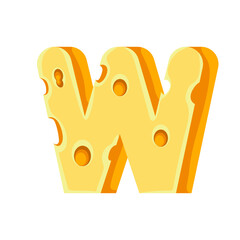 Wall Mural - Cheese Letter W 3D Effect