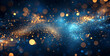 © btiger - Dark Blue and Gold Glitter Background with Shining Stars and Bokeh Effect, Luxury Navy Blue Backdrop with Golden Sparkles and Foil Texture, Elegant Design for Holiday and Christmas Themes