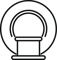 Wall Mural - Line art icon of a mri scanner used for medical diagnosis, showing the concept of healthcare technology