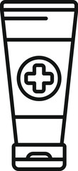 Poster - Medical tube containing antiseptic cream with cross symbol for first aid kit