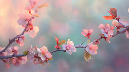 Spring Beauty in Bloom Delicate Flowering Branch