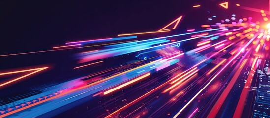 Wall Mural - Abstract Neon Lights Speed