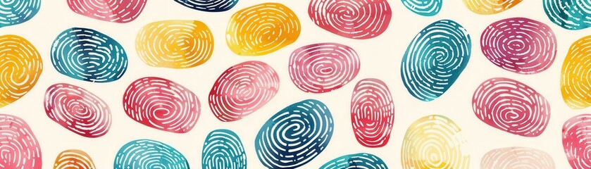 Poster - Abstract Watercolor Pattern with Fingerprint Design.