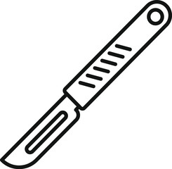 Poster - Line art icon of a scalpel, a small and extremely sharp bladed instrument used for surgery, anatomical dissection, and various arts and crafts