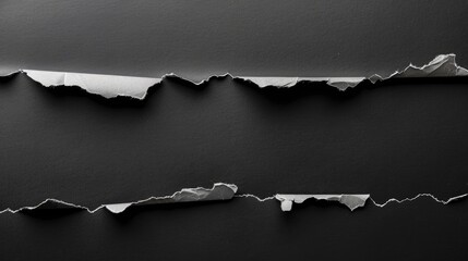 Canvas Print - Torn paper on black background with space for text