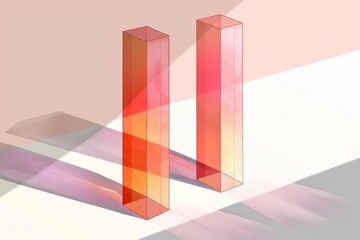 Poster - Abstract geometric shapes with translucent colors, capturing modern design and minimalism in a sleek, vibrant 3D illustration with bold, clean elements.