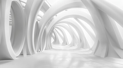 Wall Mural - Abstract White Futuristic Background Stock Illustration