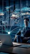 © Wisetya - Businessman Using Laptop with Digital Global Network Connections