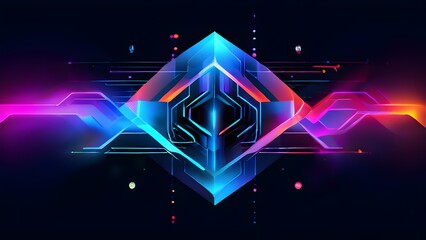 artificial intelligence symbolized in a minimalist abstract wallpaper illustration