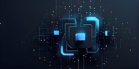 artificial intelligence symbolized in a minimalist abstract wallpaper illustration