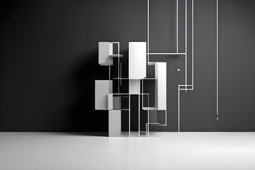 artificial intelligence symbolized in a minimalist abstract wallpaper illustration