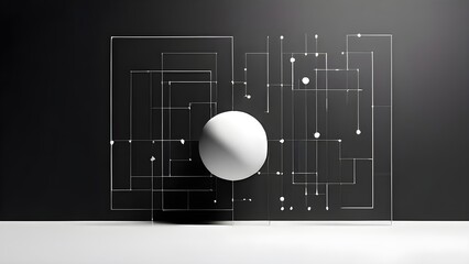 artificial intelligence symbolized in a minimalist abstract wallpaper illustration