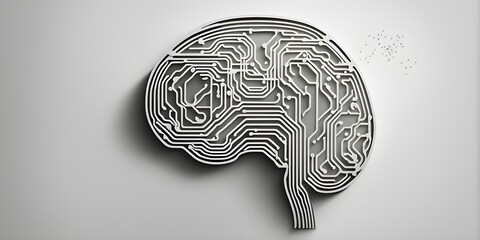 artificial intelligence symbolized in a minimalist abstract wallpaper illustration